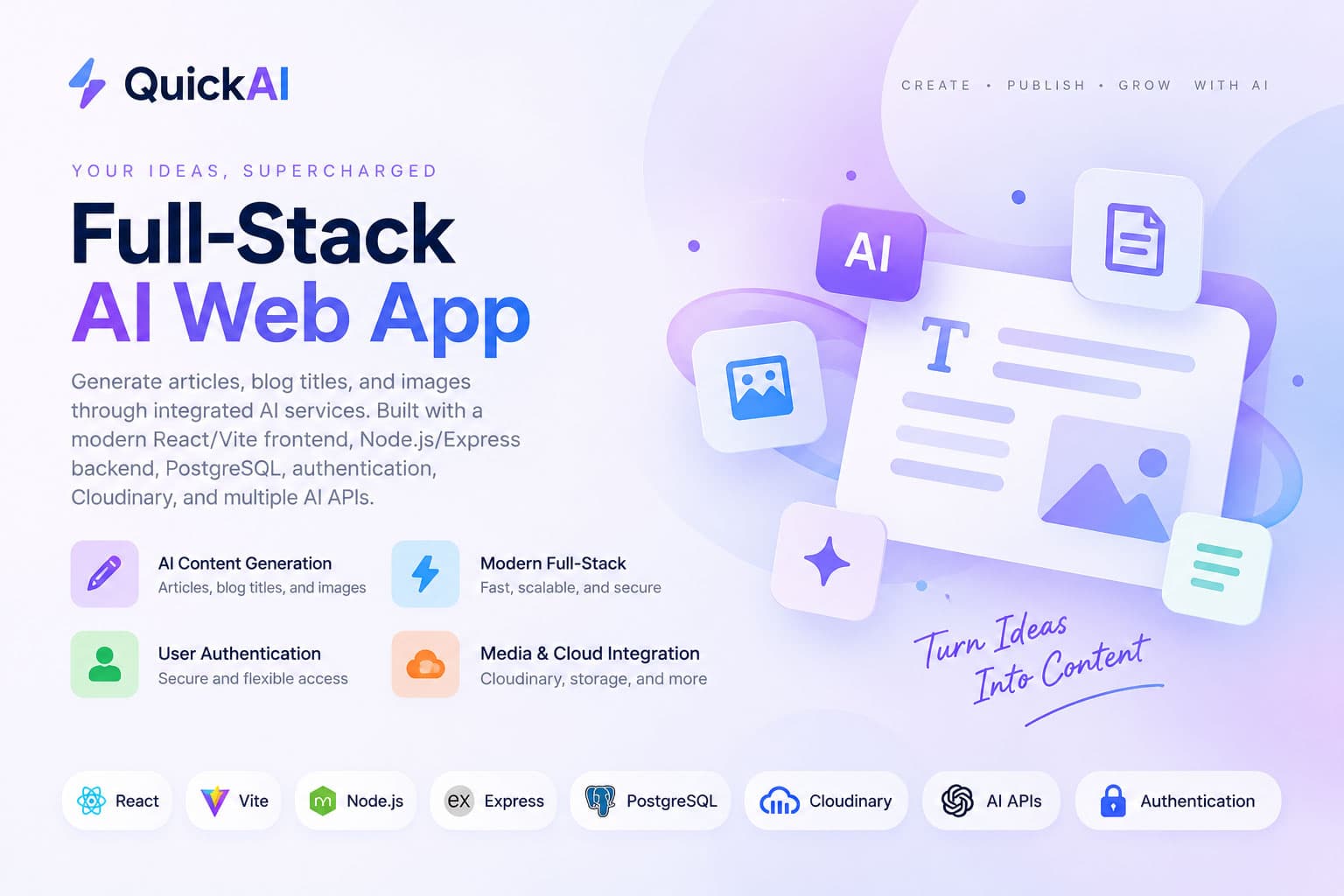 QuickAI – Full-Stack AI Web App screenshot 1